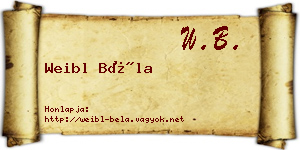 Weibl Béla névjegykártya